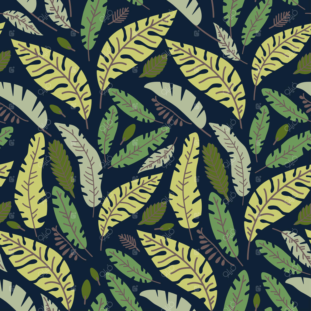 تصویرسازی وکتور الگوی گل‌دار بدون درز جنگل استوایی