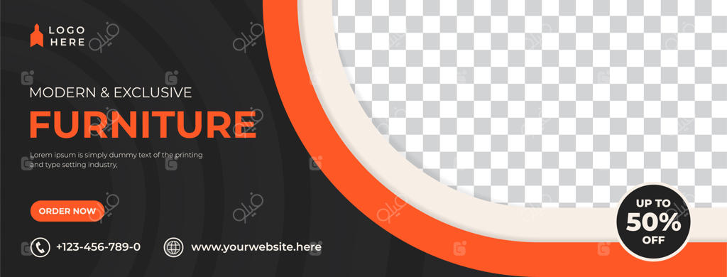 قالب وکتور پریمیوم بنر و کاور فیس‌بوک مبلمان مدرن