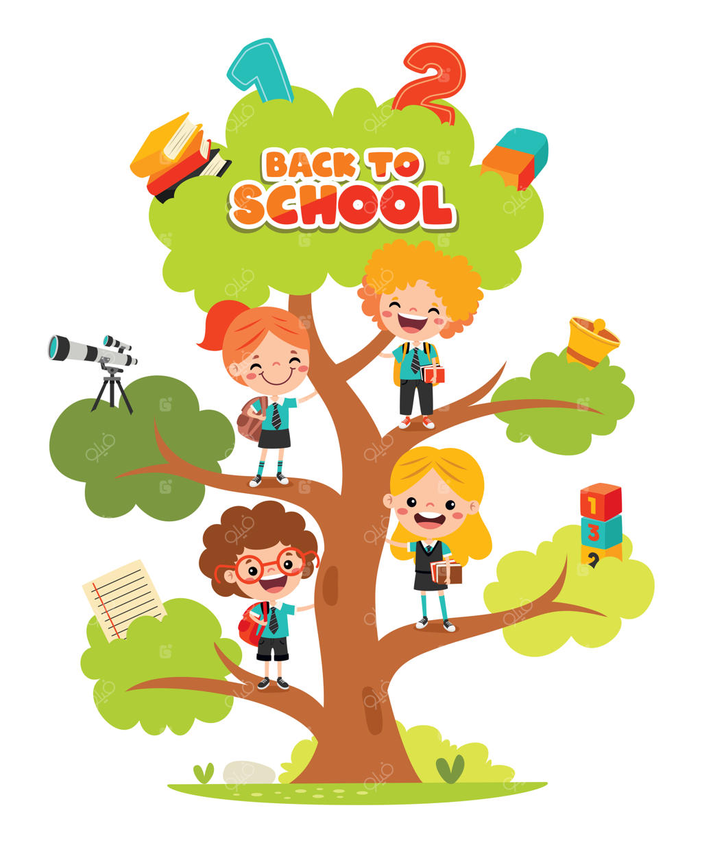 درخت آموزش با کودکان کارتونی