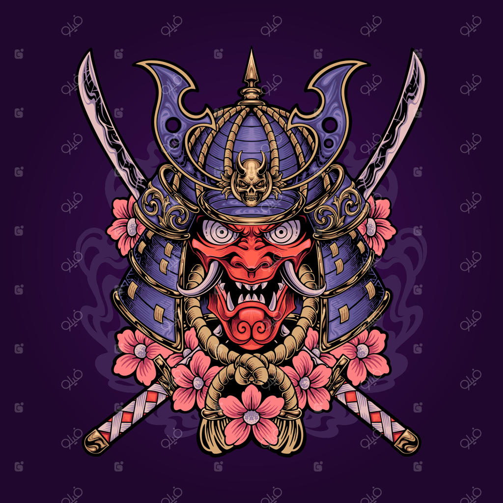 تصویر ماسکوت سر سامورایی اونی