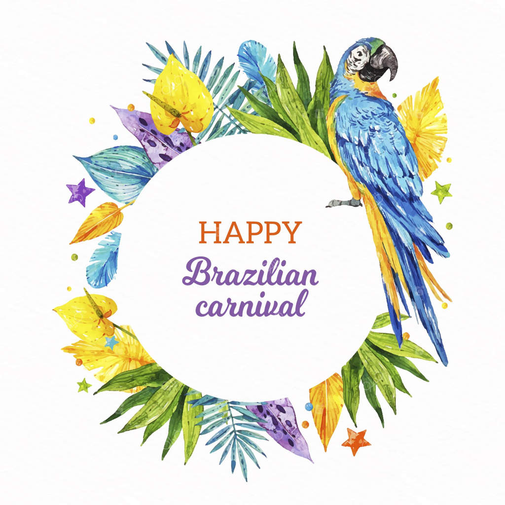 تصویر جشن کارناوال برزیل با آبرنگ