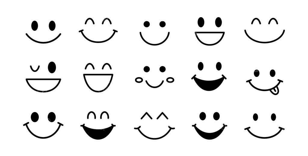 قالب آیکون احساسات لبخند: مجموعه طراحی وکتور خنده‌دار و شاد