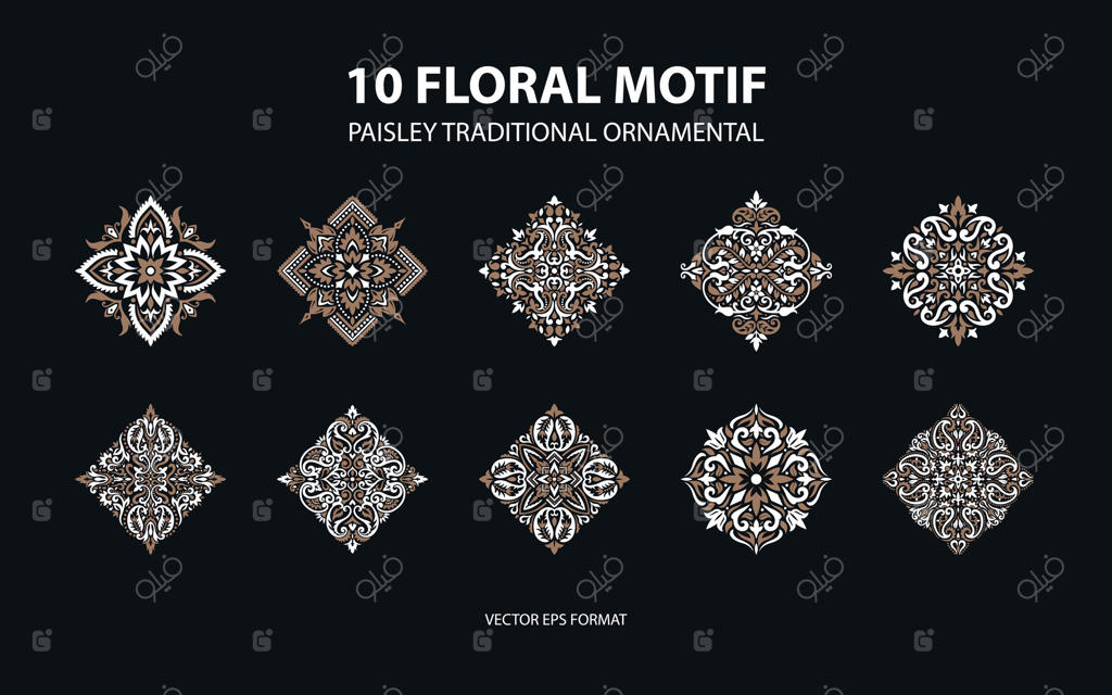 نقش سنتی با طرح گل و پیزلی