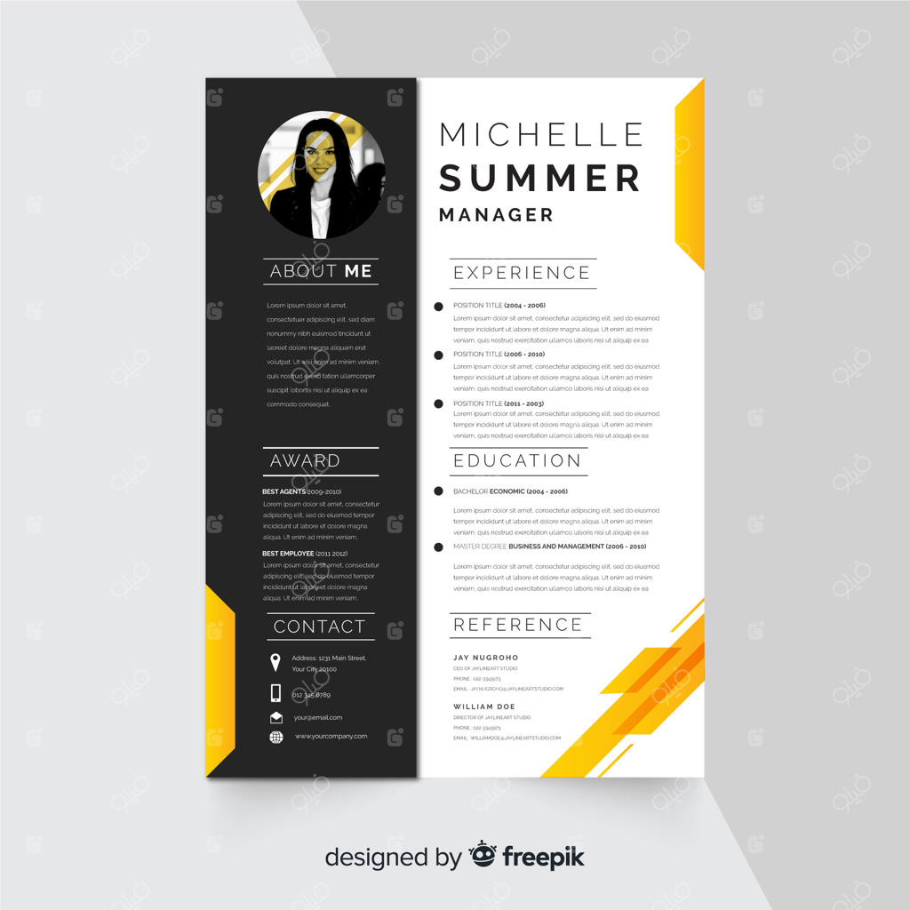 قالب رزومه با عکس