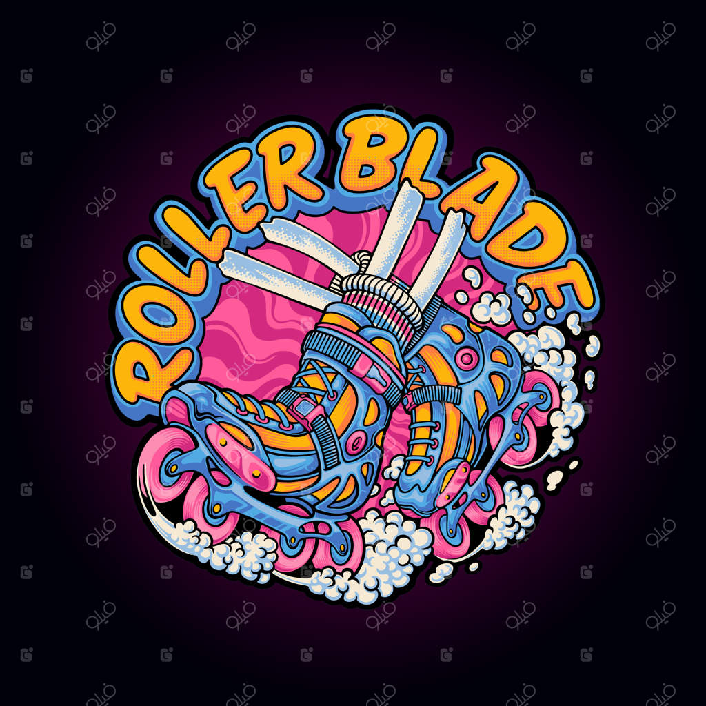 تصویرسازی لوگوی اسکیت روی چرخ