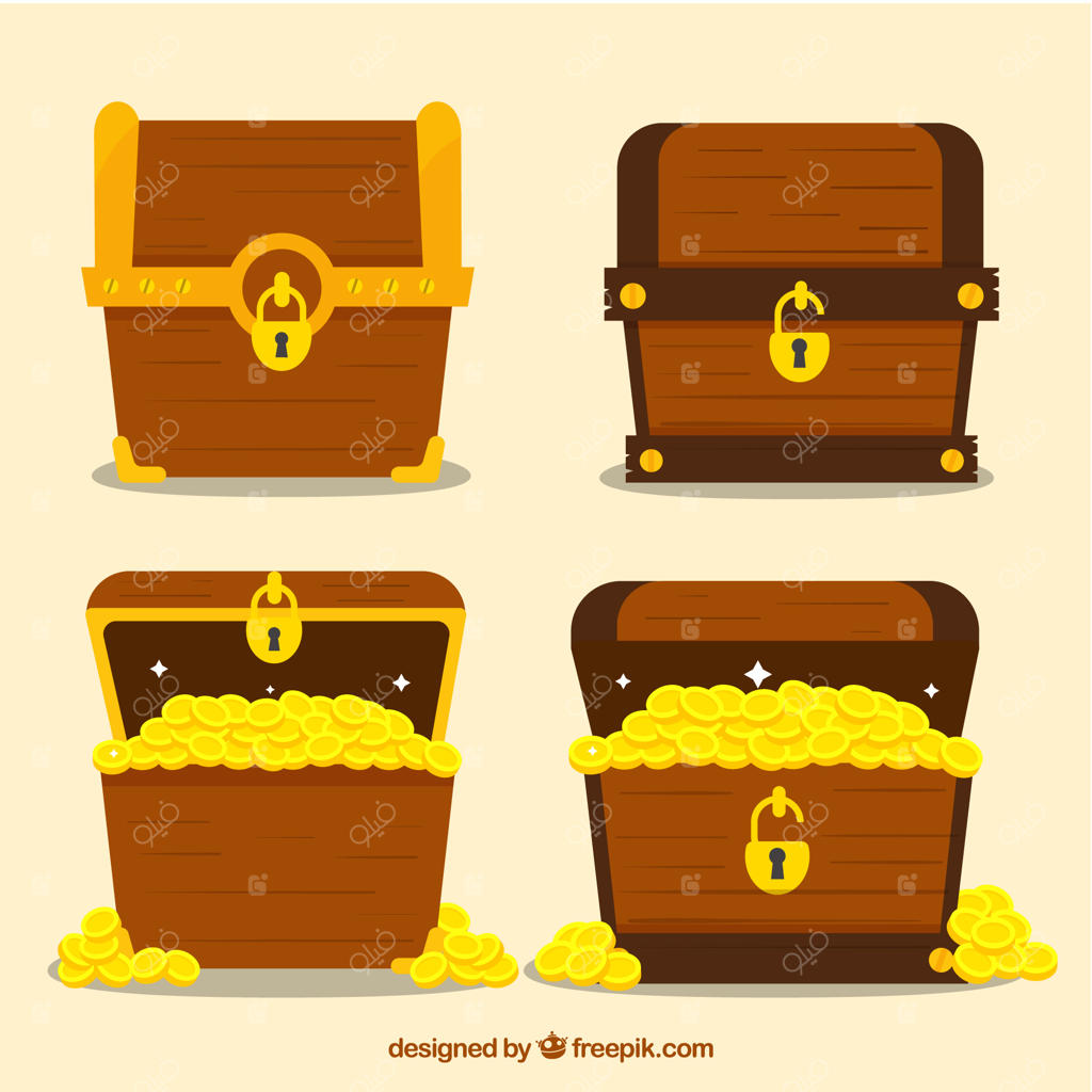 مجموعه گنجینه‌های باستانی با طراحی ساده