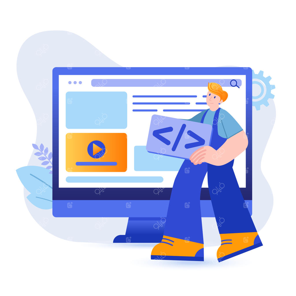 تصویرسازی داخلی اتاق کنسول به سبک مسطح