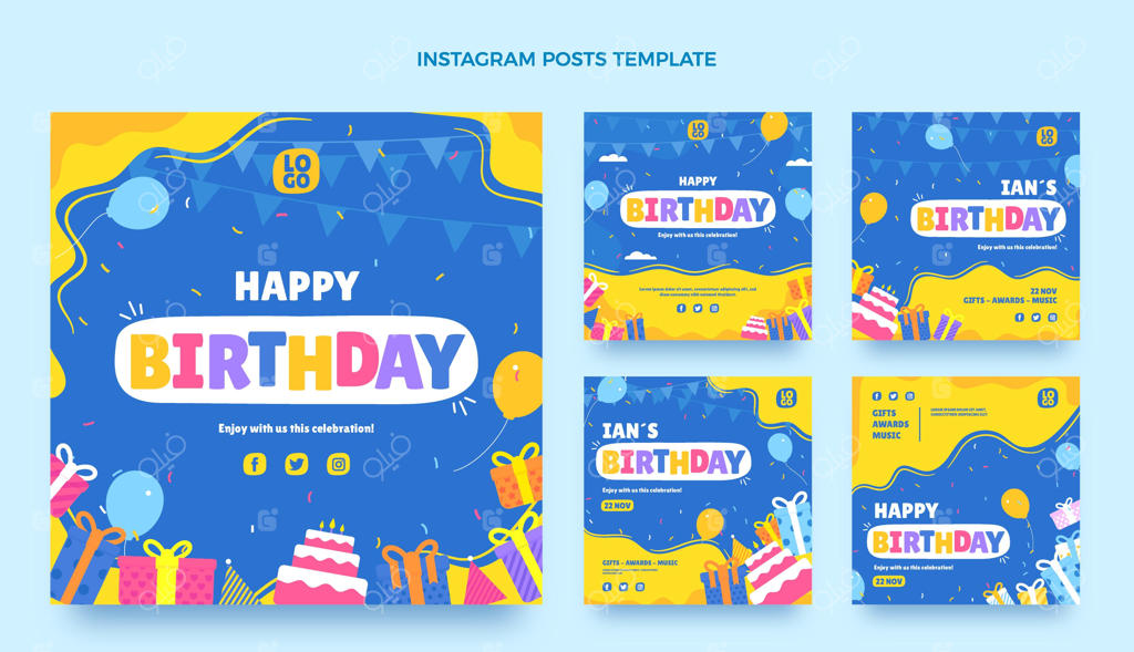 پست اینستاگرامی ساده و مدرن تولد