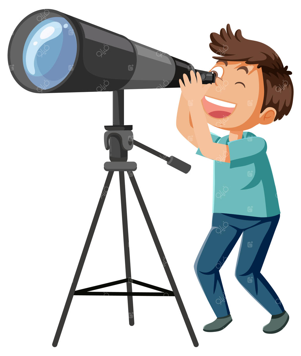 پسربچه‌ای در حال نگاه کردن با تلسکوپ