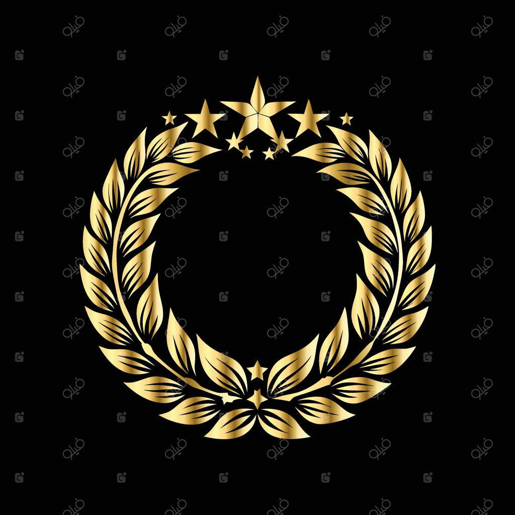 تاج طلایی با ستاره‌ها در زمینه مشکی