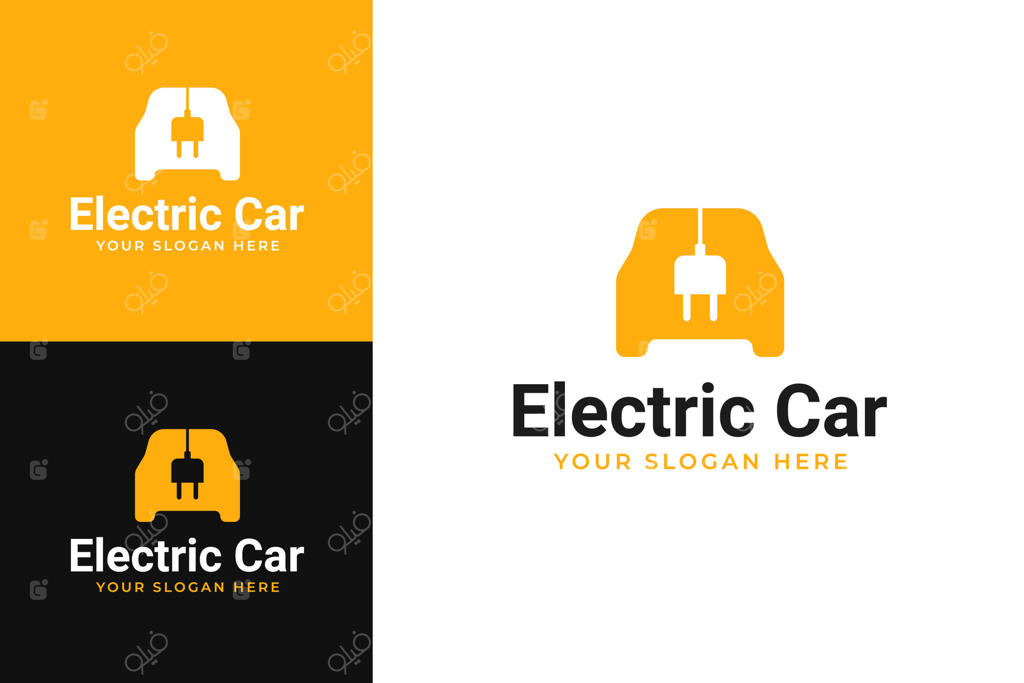 ایده طراحی لوگو خودرو برقی با تصویر دوشاخه برق