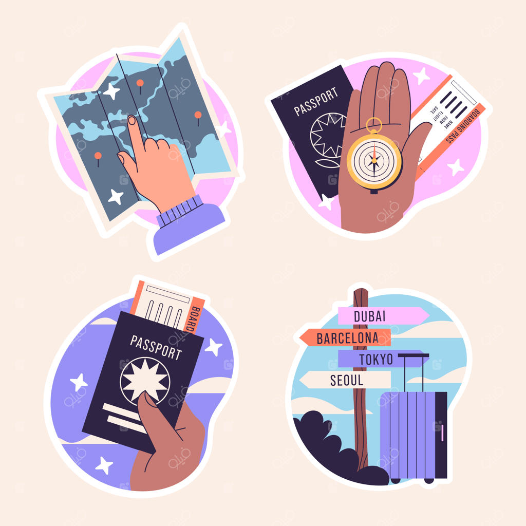 مجموعه برچسب‌های ساده سفر