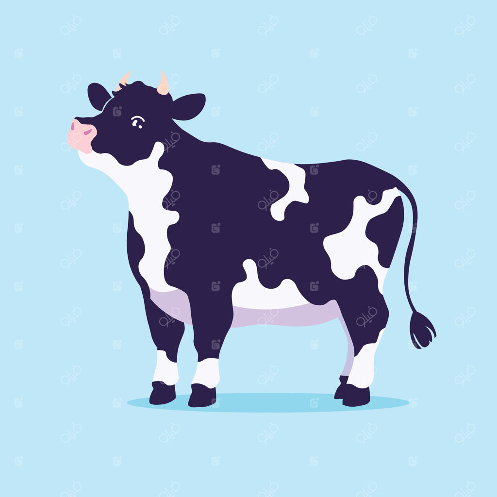 تصویرسازی وکتور گاو بامزه EPS 10