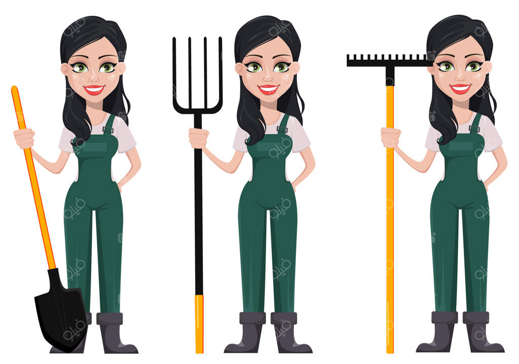 زن باغبان، شخصیت کارتونی با یونیفرم