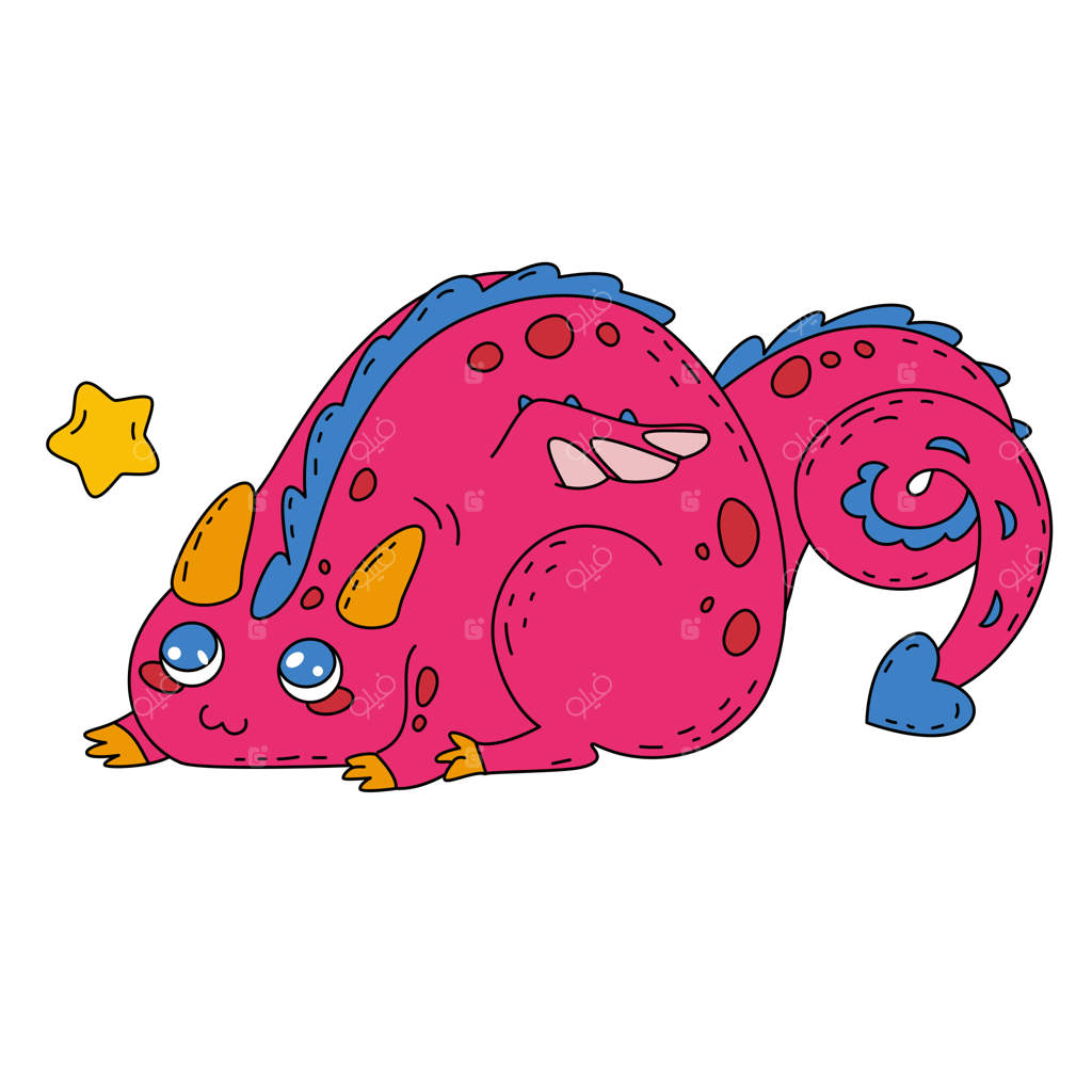 اژدها یک نماد برای سال نو چینی ۲۰۲۴ - یک تصویر بامزه برای تزئین لباس کودکان، ایجاد برچسب و چاپ‌های داخلی در سبک کارتونی وکتور