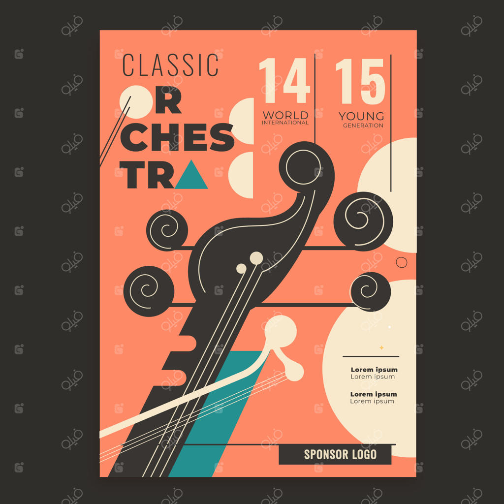 الگوی پوستر کنسرت ارکستر دست‌ساز