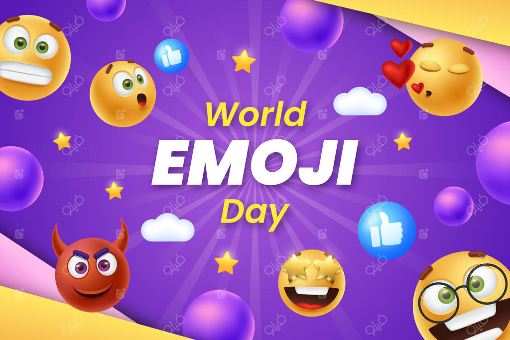 پس‌زمینه روز جهانی ایموجی با طراحی واقعی
