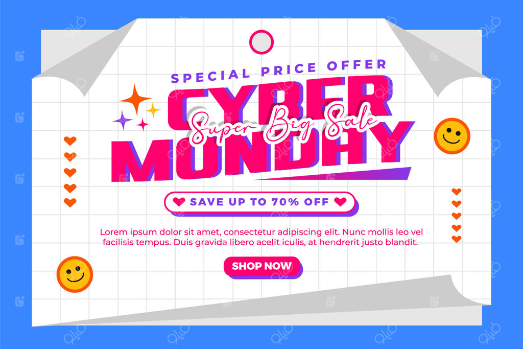 قالب طراحی پس‌زمینه سایبر ماندی به‌راحتی قابل سفارشی‌سازی است