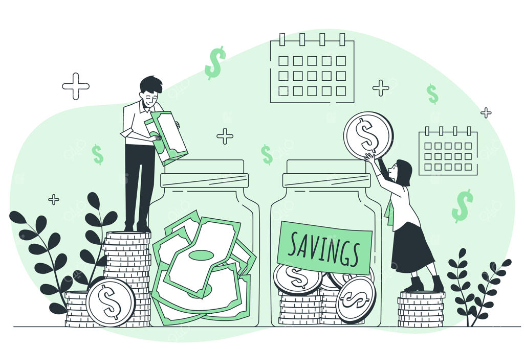تصویرسازی مفهوم صرفه‌جویی در پول