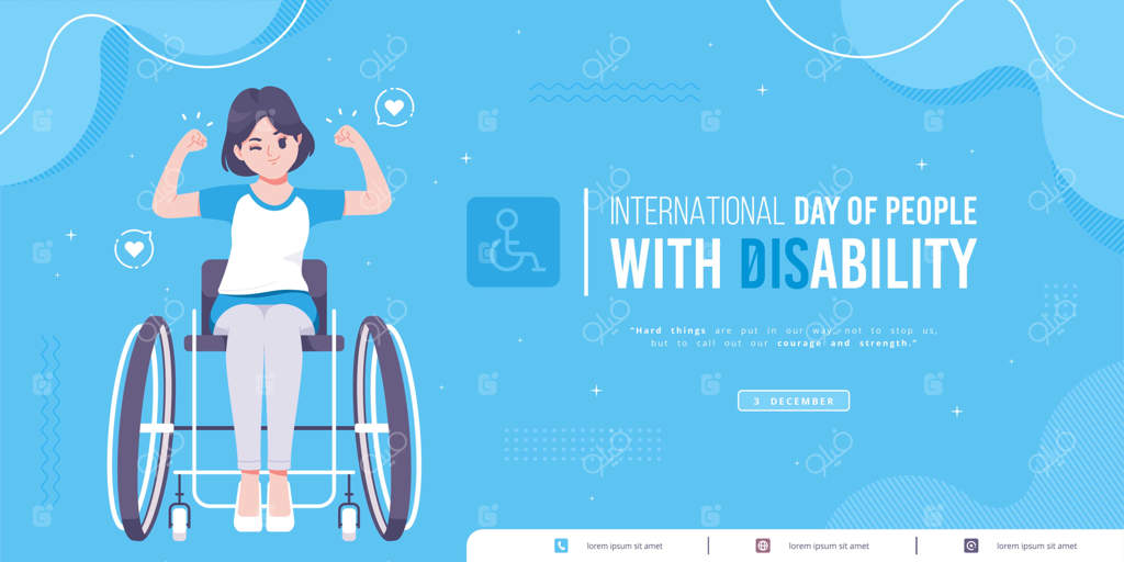 پترن بنر روز جهانی معلولیت با طراحی دستی