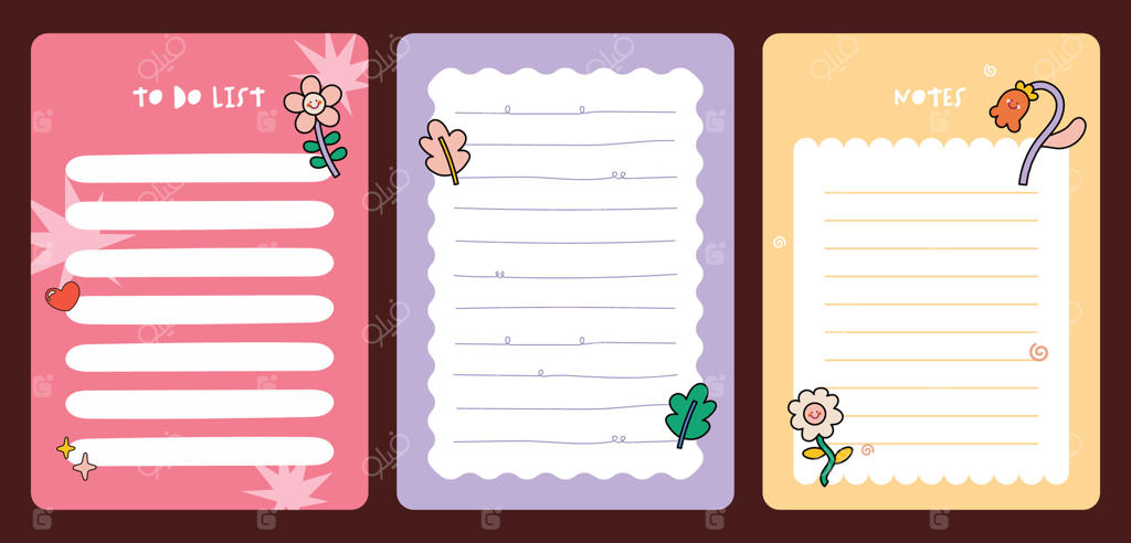 مجموعه عناصر خلاقانه ژورنال با استیکرها، یادداشت‌ها و برچسب‌های رنگارنگ، طراحی‌شده برای دکوراسیون پلنر و نیازهای نوشت‌افزارهای خلاقانه و دلپذیر