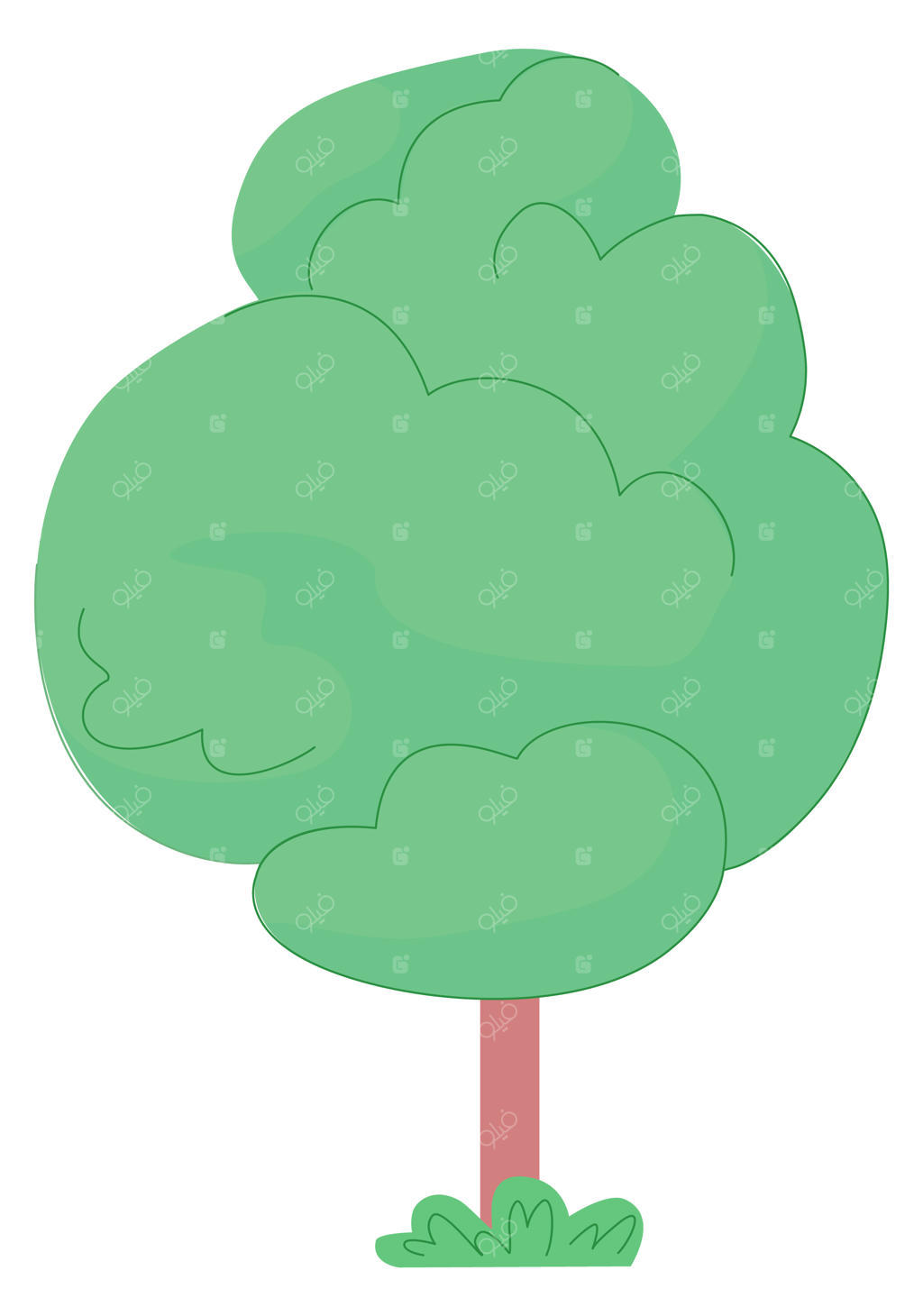 آیکون درخت: نماد سبز گیاه در پارک یا جنگل