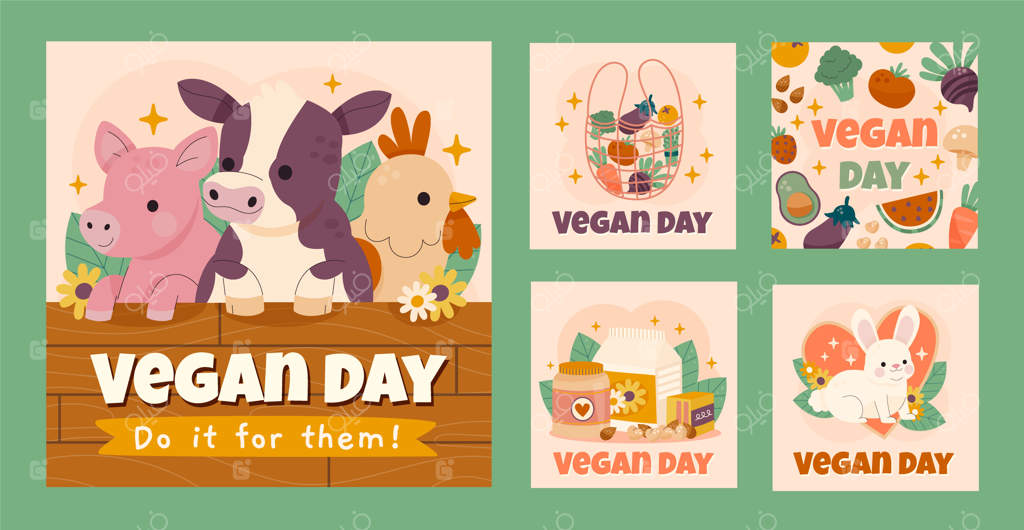 مجموعه پست‌های اینستاگرامی روز جهانی وگان