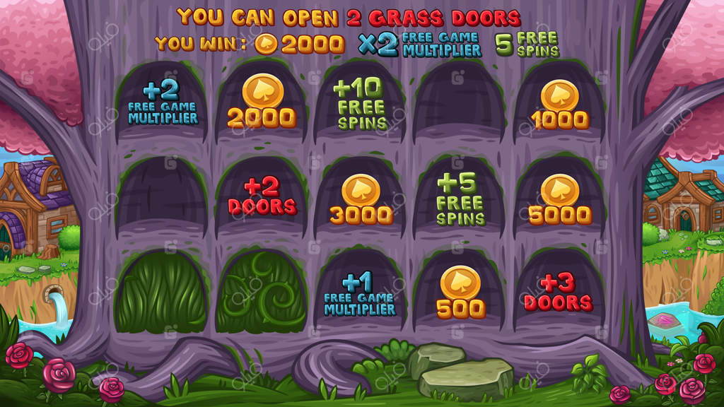 دره زیبا با درخت بنفش جادویی و نمادهای برنده