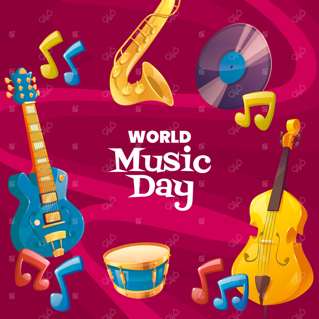 تصویرسازی نقاشی دستی روز جهانی موسیقی