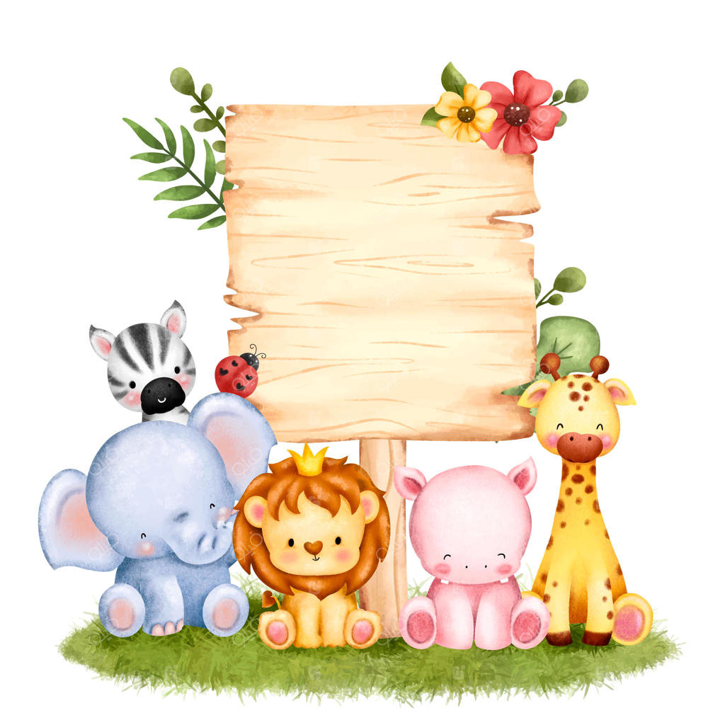 تابلوی چوبی آبرنگ و حیوانات سافاری