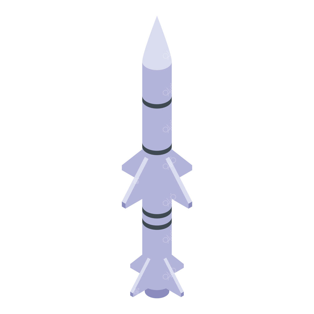 آیکون موشک جت، به سبک ایزومتریک
