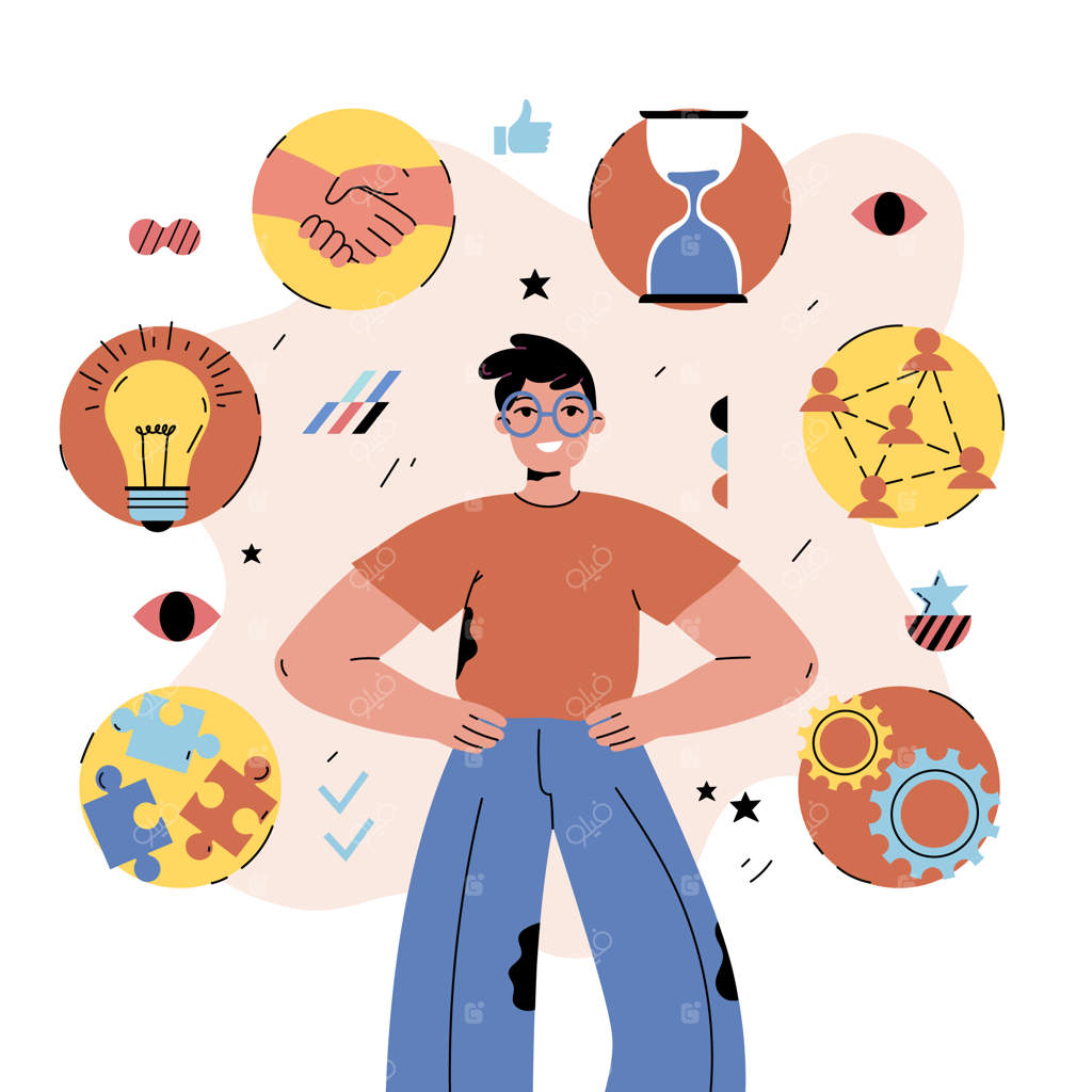 تصویرسازی مهارت‌های نرم با طراحی تخت