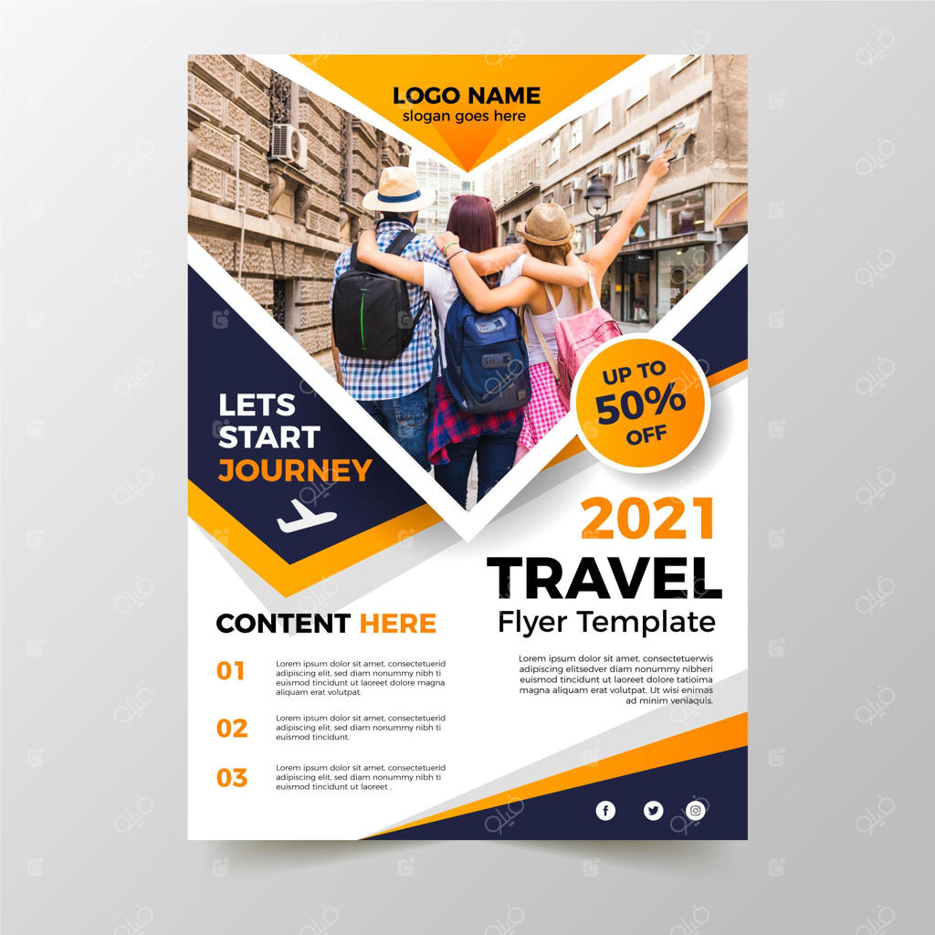 قالب بروشور تخفیف سفر همراه با عکس