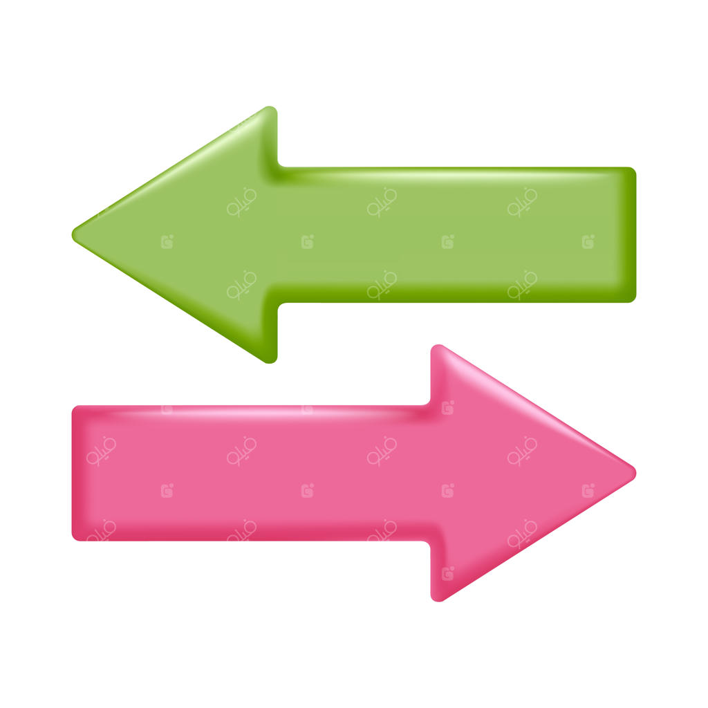 مجموعه فلش‌های بازار بورس: خرید و فروش با منحنی صعودی و نزولی 3D ترندها