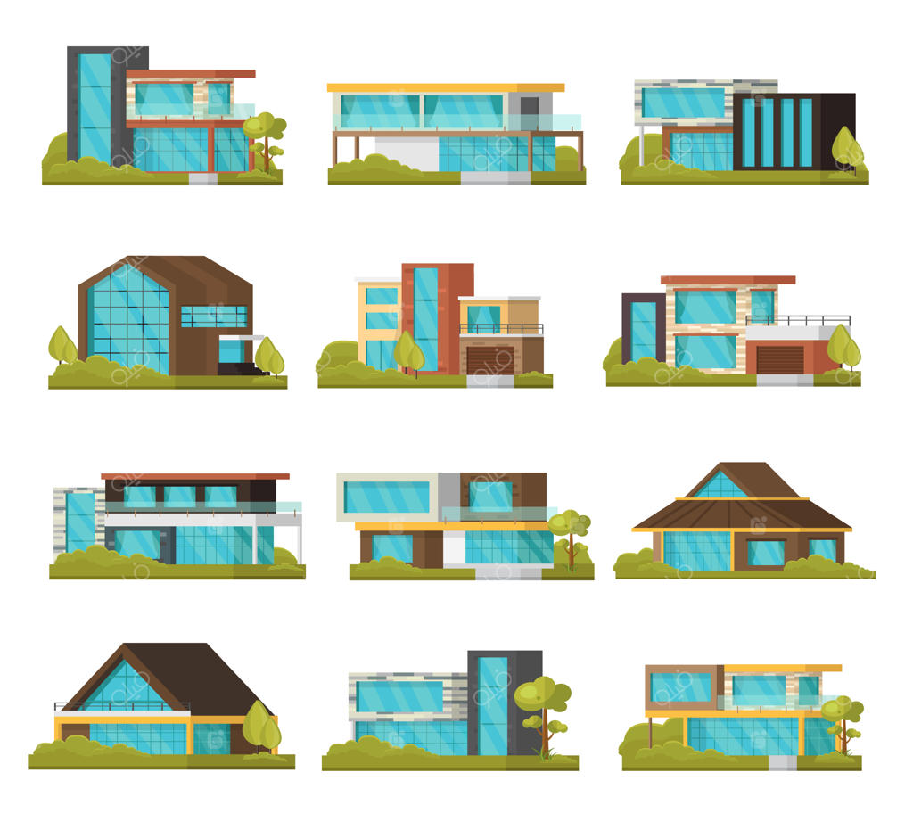 مجموعه‌ای از خانه‌های مدرن حومه شهر