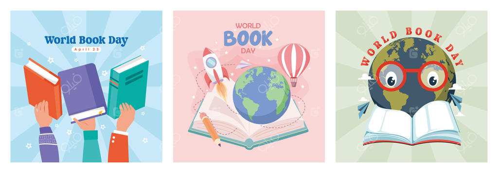 مفهوم آموزش و دانش: کتاب باز با کره زمین - مفهوم روز جهانی کتاب