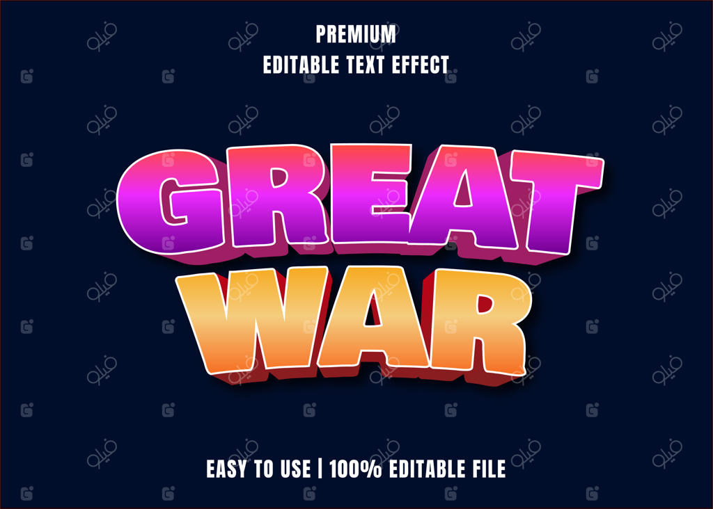 افکت متنی قابل ویرایش - به سبک کارتون جنگ بزرگ