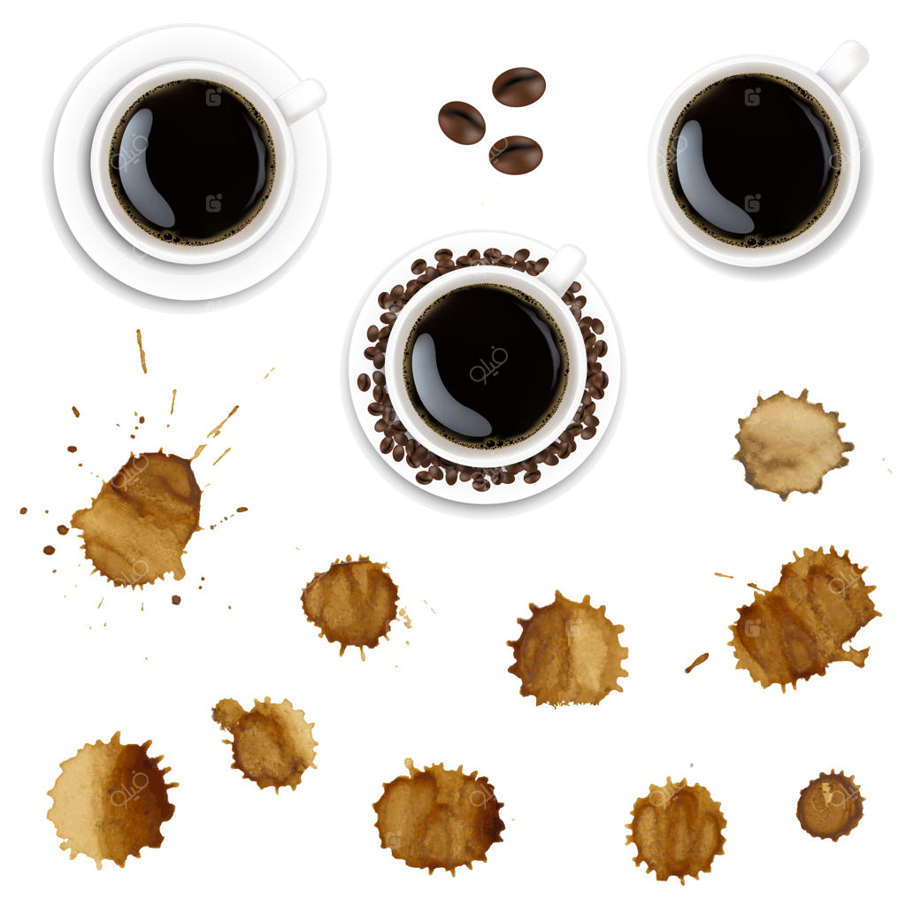 فنجان قهوه و نقاشی با قهوه