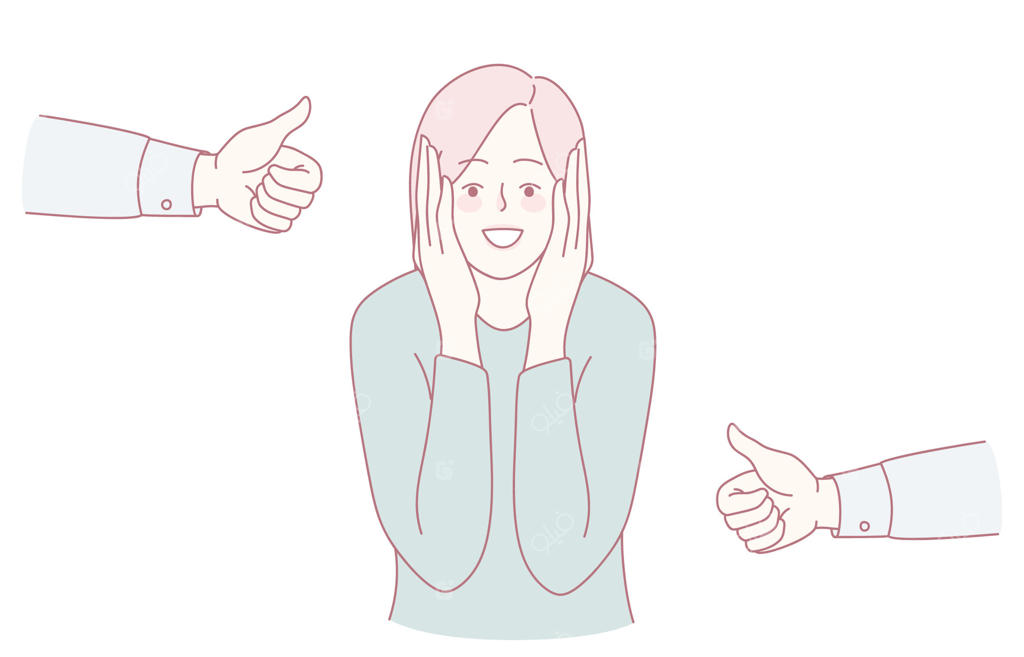 واکنشی شاد با علامت شست رو به بالا توسط دستانی حمایتگر و مشوق