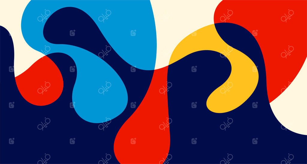 طرح انتزاعی با اشکال مایع و طراحی هندسی - امواج گرادیانی و خطوط هندسی با الگوی باتیک اندونزیایی، تصویر وکتور