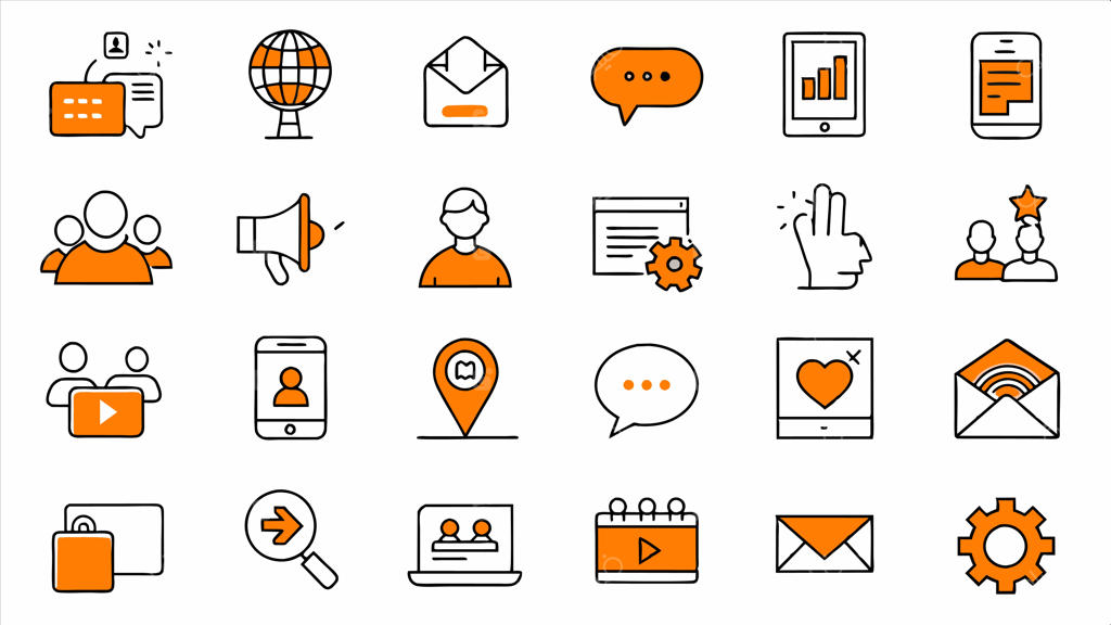 مجموعه آیکون‌های کسب و کار شامل آیکونی با نوشته Business