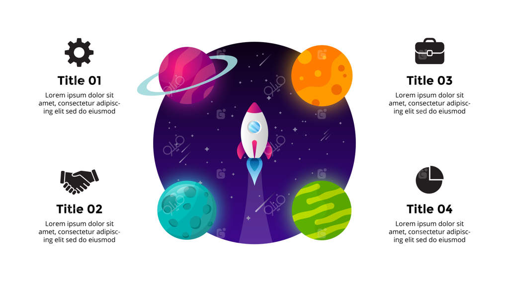 اینفوگرافیک استارتاپ: پرتاب موشک به فضا و پس‌زمینه جهان هستی