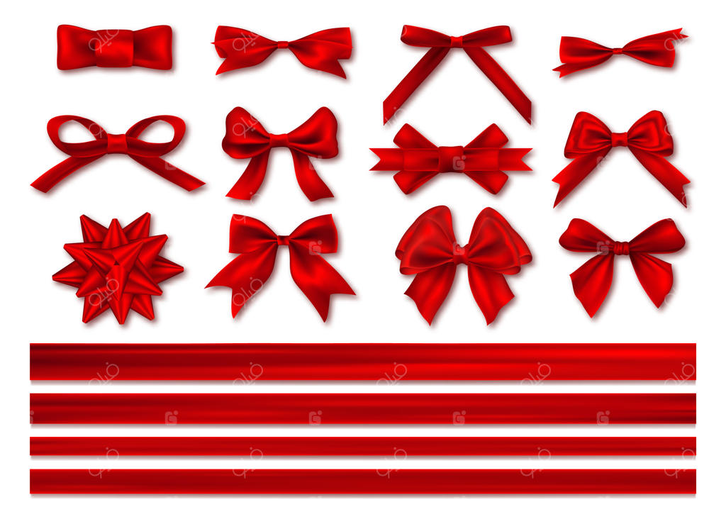 کمان‌ها با روبان‌ها: طراحی تزئینی و جشنواره‌ای.