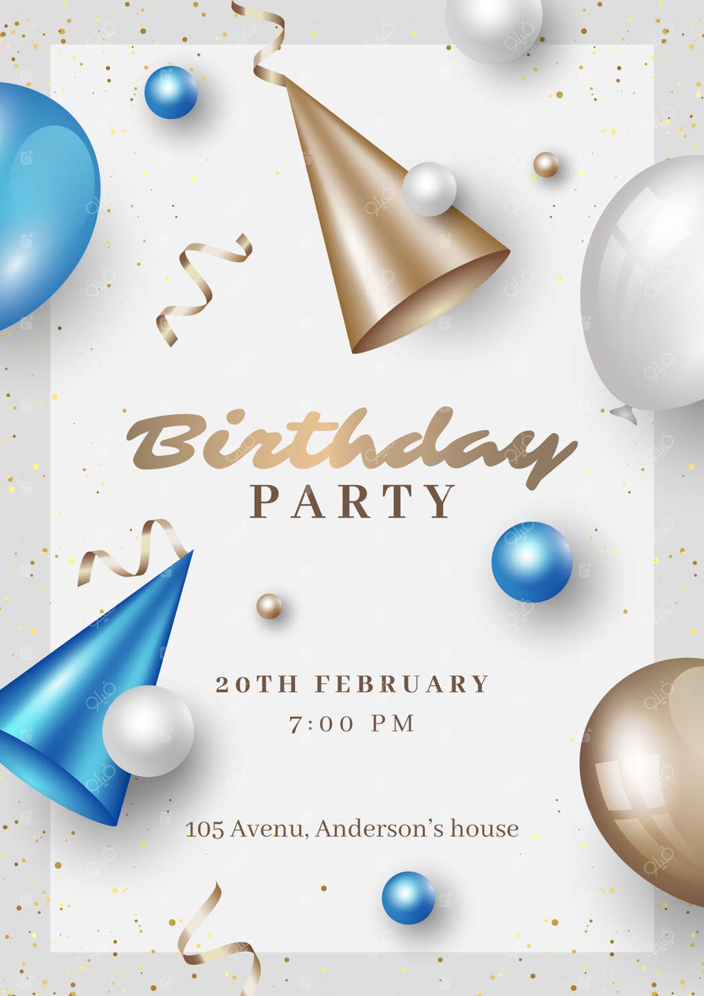 پترن واقعی برای طراحی پوستر جشن تولد