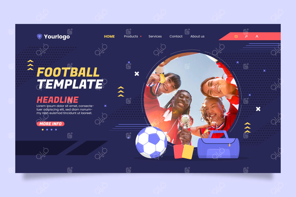 قالب فوتبال با طراحی تخت