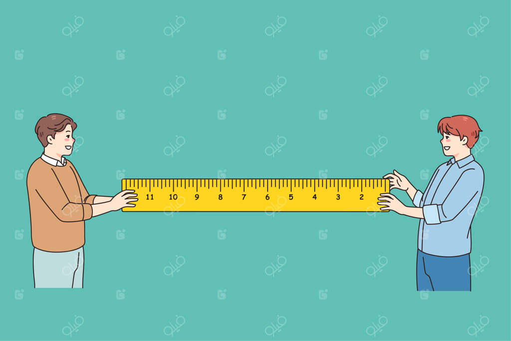 مردانی که با خط‌کش اندازه‌گیری می‌کنند