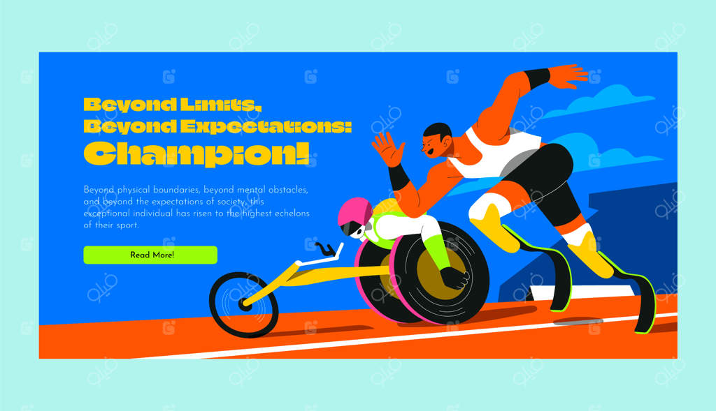 پترن بنر ورزشکاران طراحی دستی