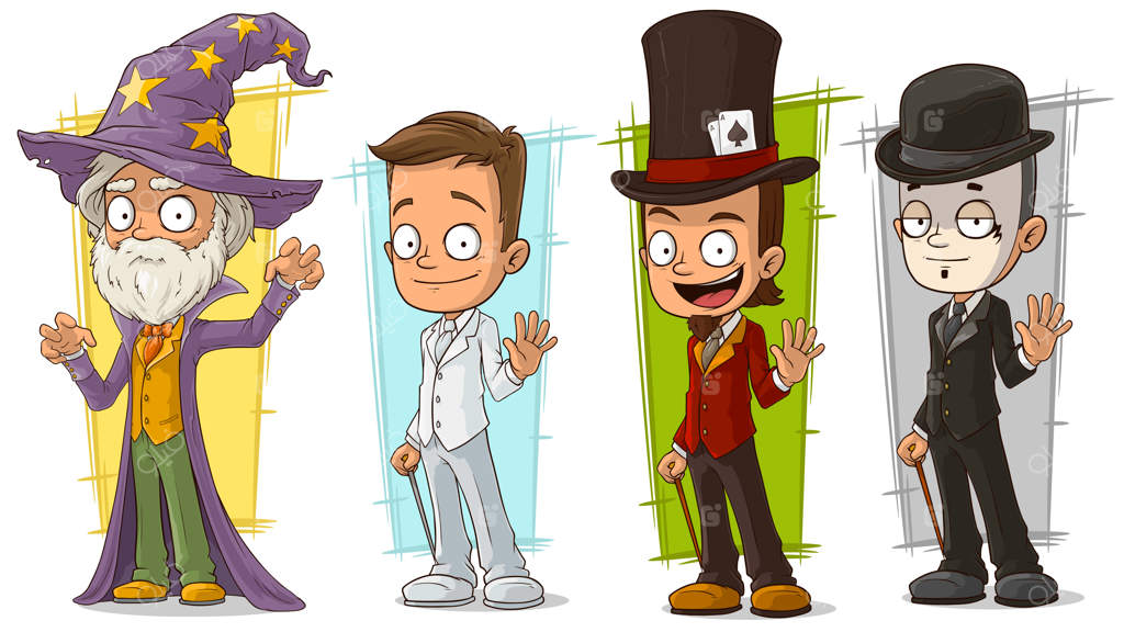 مجموعه شخصیت‌های جادوگر و مایم کارتونی