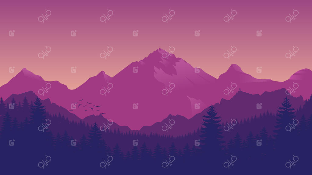 پس‌زمینه منظره کوه‌های صورتی، غروب در کوهستان، پس‌زمینه حیات وحش با سایه‌نمای بره