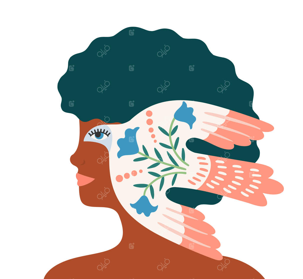 زن و کبوتر صلح - تصویر برداری جدا شده، عناصر مناسب برای کارت، پوستر یا بروشور